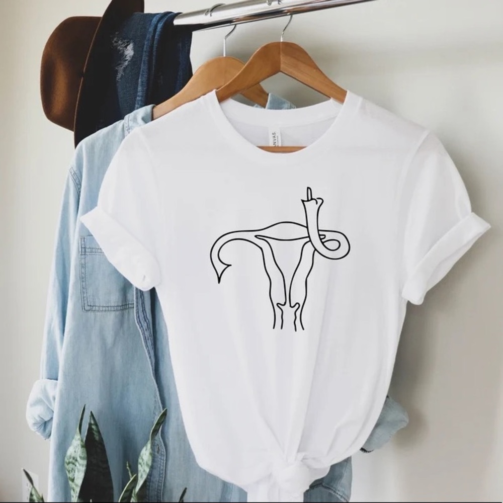 Middle Finger Uterus TShirt ๐๐ป - Picture 1 of 1